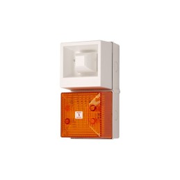 1 pcs - Clifford & Snell YL40 Series Amber Sounder Beacon, 230 V ac, IP65, Bulkhead, Flat Wall, 108dB at 1 Metre