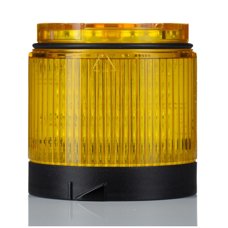 1 pcs - Allen Bradley 856T Series Yellow Flashing, Steady, Strobe Effect Beacon Tower, 24 V ac/dc, LED Bulb, AC, DC, IP66, IP67