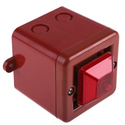 1 pcs - e2s SON4 Series Red Sounder Beacon, 230 V ac, IP66, Surface Mount, 104dB at 1 Metre