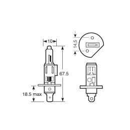 1 pcs - RS PRO Halogen Clear Bulb, P14.5s 12 V