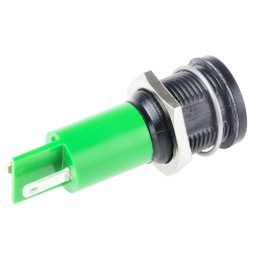 1 pcs - RS PRO Green Panel Mount Indicator, 230V ac, 16mm Mounting Hole Size, Solder Tab Termination, IP67