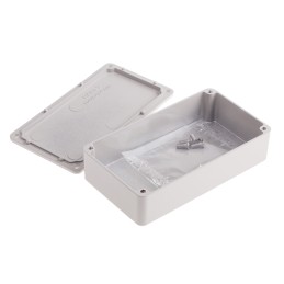 1 pcs - RS PRO Grey Die Cast Aluminium Enclosure, Grey Lid, 114.5 x 63.6 x 30.3mm