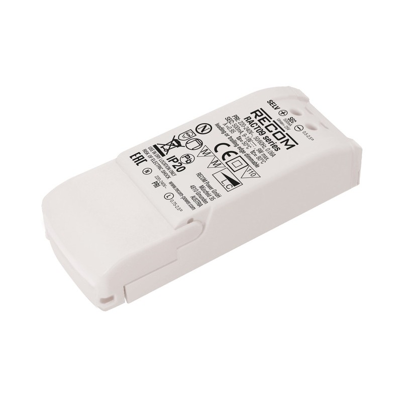1 pcs - Recom LED Driver, 9 - 18V dc Output, 9W Output, 500mA Output, Constant Current Dimmable