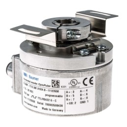 1 pcs - Baumer EIL580P Series Optical Incremental Encoder, 1 - 65536 ppr, TTL/HTL Signal, Hollow Type, 12mm Shaft