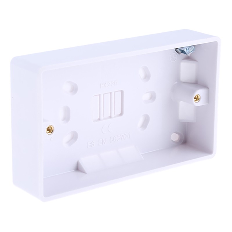 1 pcs - RS PRO White Back Box, BS, IP20, 2 Gangs, 147 x 86.6 x 28mm