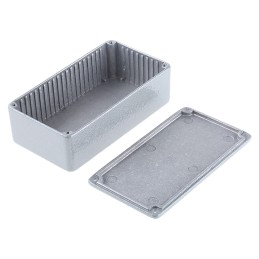 1 pcs - CAMDENBOSS 5000 Series Grey Die Cast Aluminium Enclosure, IP54, Grey Lid, 120 x 66 x 40mm