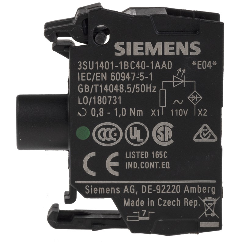 1 pcs - Siemens SIRIUS ACT Light Block - Green, 110 V ac