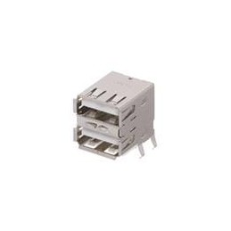 1 pcs : KUSBX-AS2N-W30 - USB Connectors A TYPE RECEPTACLE STACKD WHITE 30 GOLD