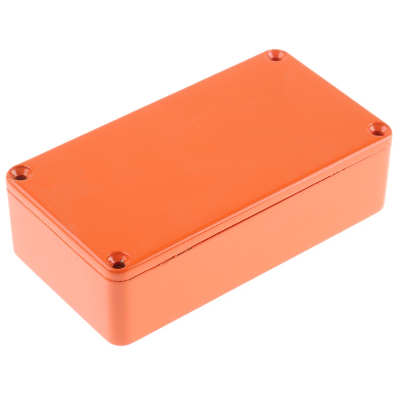 1 pcs - Hammond 1590 Series Orange Die Cast Aluminium Enclosure, IP54, Orange Lid, 112 x 60.5 x 31mm