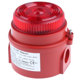 1 pcs - e2s IS-mB1 Series Red Flashing Beacon, 24 V dc, Surface Mount, LED Bulb, IP65
