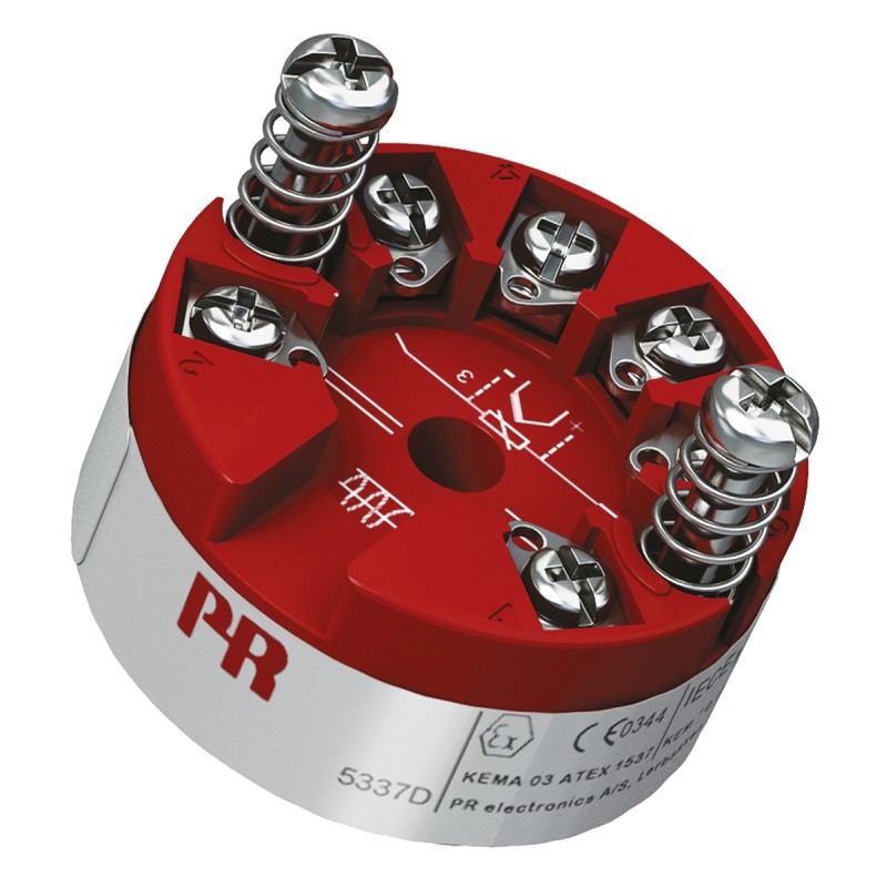 1 pcs - PR Electronics 5300 Temperature Transmitter Linear Resistance, RTD, Thermocouple, Voltage Input, 8 - 30 V dc