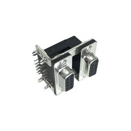 1 pcs : K42X-E9S/S-A4N - D-Sub Dualport Connectors 2PORT 9P RECPT/RECPT .750' 4GB