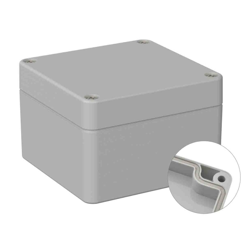 1 pcs - RS PRO Grey ABS General Purpose Enclosure, IP66, IK07, Grey Lid, 80 x 82 x 55mm