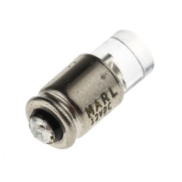 1 pcs - Marl White LED Indicator Lamp, 12V dc, Midget Groove Base, 4.9mm Diameter, 14000mcd