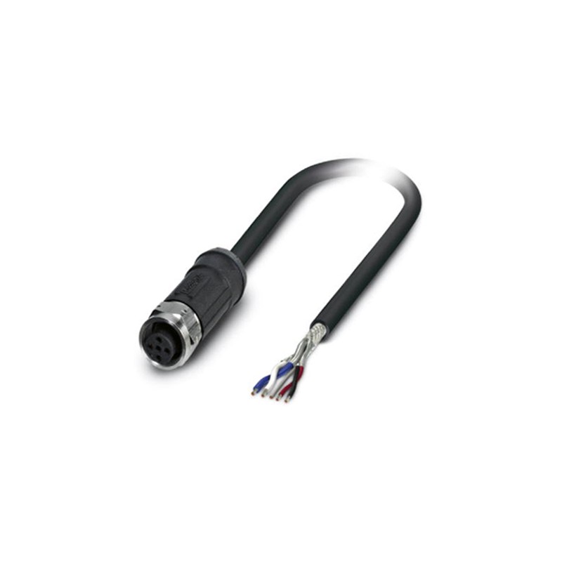 1 pcs - Phoenix Contact Straight Female 5 way M12 to Unterminated Bus Cable, 10m