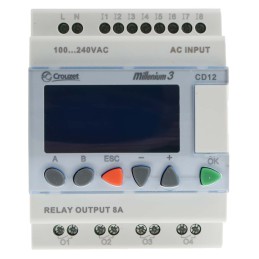 1 pcs - Crouzet Millenium 3 Series Logic Module, 230 V ac Supply, Relay Output, 8-Input, Digital Input