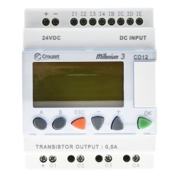 1 pcs - Crouzet Millenium 3 Series Logic Module, 24 V dc Supply, Transistor Output, 8-Input, Analogue, Digital Input
