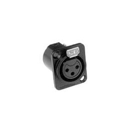 1 pcs : AC3FDZB - XLR Connectors 3 Pole XLR Metal F Chassis Mount D Type Stamped Contacts Black Finish