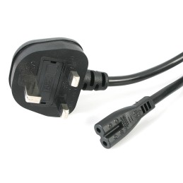 1 pcs - StarTech.com Right Angle CEE 7/7 Plug to Straight IEC C13 Socket Power Cord, 1m