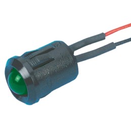 1 pcs - RS PRO Green Panel Mount Indicator, 24V dc, 12mm Mounting Hole Size, Lead Wires Termination