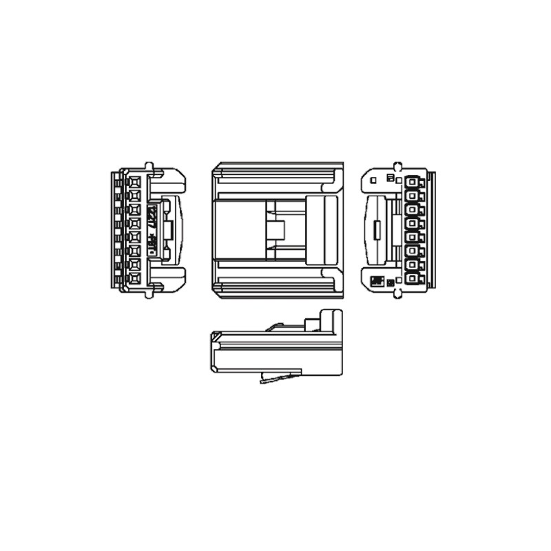100 pcs - TE Connectivity, MULTILOCK 025/090 II Male Connector Housing, 2.2mm Pitch, 26 Way, 2 Row