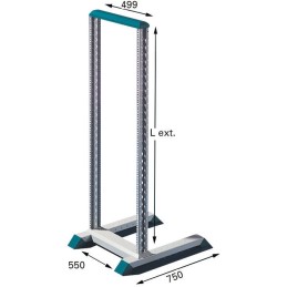 1 pcs - Rittal DATARACK Series Grey 40U Steel Server Rack , with 2-Post Frame