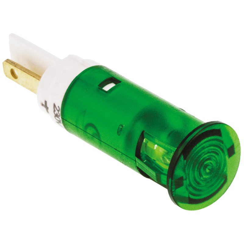 1 pcs - Signal Construct Green Panel Mount Indicator, 230V, 10mm Mounting Hole Size