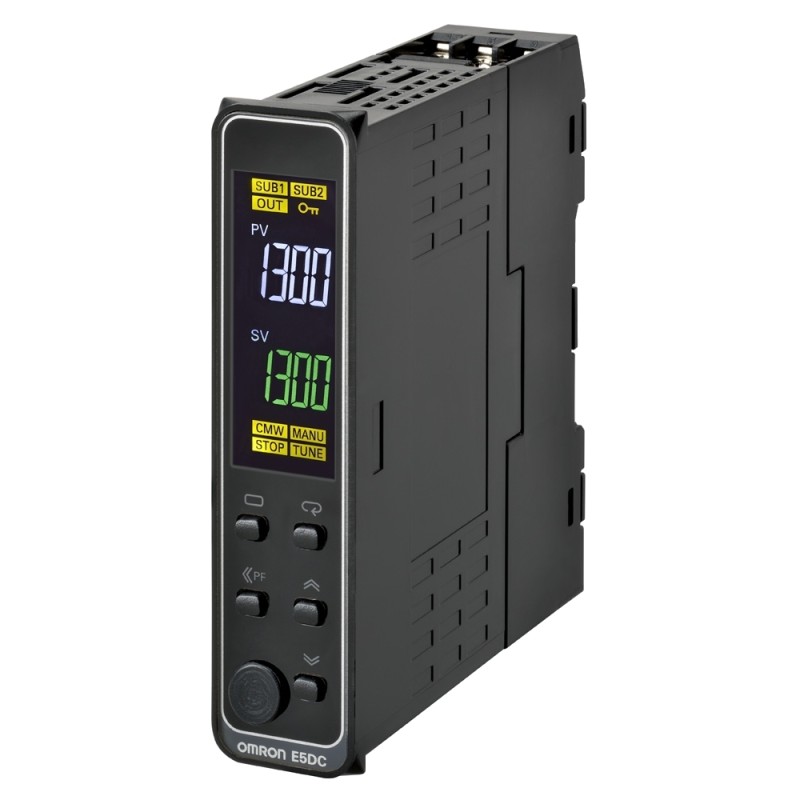 1 pcs - Omron E5DC DIN Rail PID Temperature Controller, 22.5mm 1 Input, 0 Output Voltage, 24 V ac/dc Supply Voltage