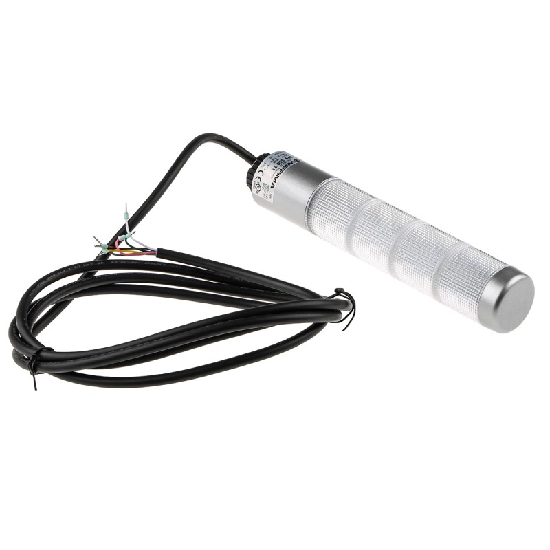 1 pcs - Werma Kompakt 37 Series Blue/Green/Yellow/Red (LED Colour), Clear Buzzer Signal Tower, 4 Lights, 24 V ac/dc, Base