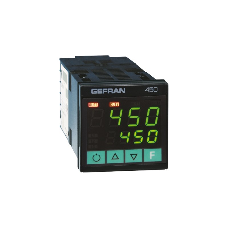 1 pcs - Gefran 450 PID Temperature Controller, 48 x 48 (1/16 DIN)mm, 2 Output Relay, 100 - 240 V ac Supply Voltage