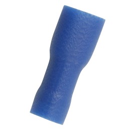 100 pcs - RS PRO Blue Insulated Female Spade Connector, Receptacle, 0.8 x 4.75mm Tab Size, 1.5mm² to 2.5mm²