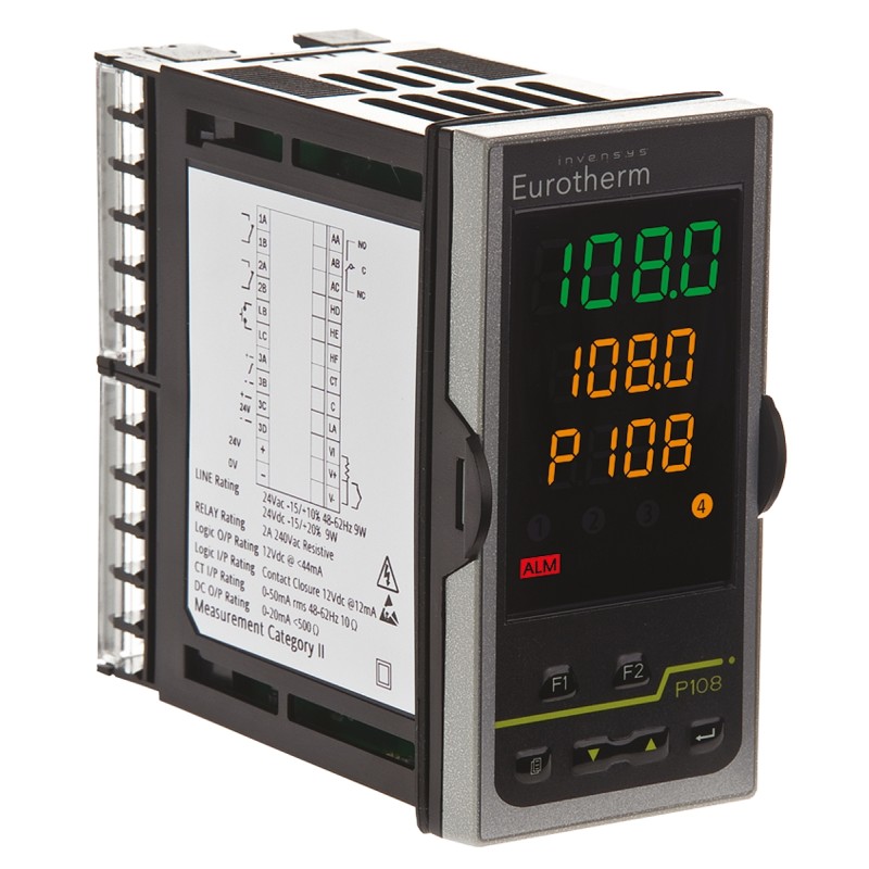 1 pcs - Eurotherm Piccolo P108 PID Temperature Controller, 48 x 96mm, 2 Output Logic, Relay, 24 V ac/dc Supply Voltage