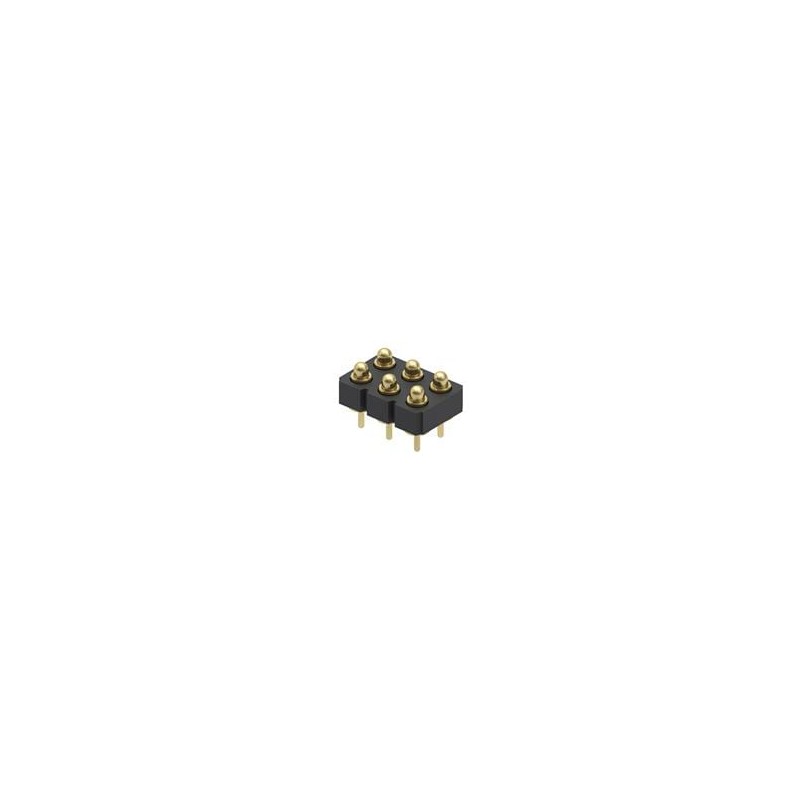 1 pcs : 823-22-006-10-000101 - Headers & Wire Housings 6P SPRING-LOAD VERT HEADER 2 ROW GOLD