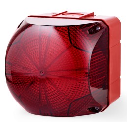 1 pcs - AUER Signal QDM Series Red Multiple Effect Beacon, 24-48 V ac/dc, Surface Mount, LED Bulb, IP66