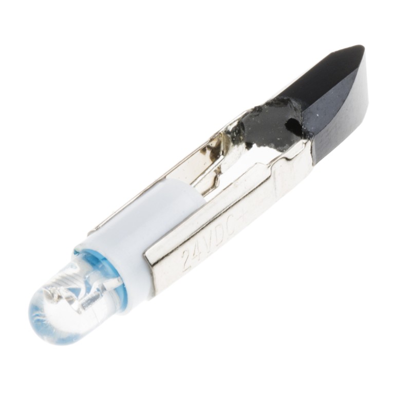 1 pcs - RS PRO Blue LED Indicator Lamp, 24V ac/dc, Telephone Slide Base, 5.5mm Diameter, 1200mcd