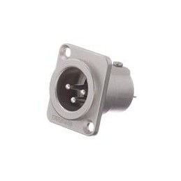 1 pcs : AC3MMDZ - XLR Connectors 3 Pole XLR Male Chassis Mount DType Machined Contact Nickel Finish