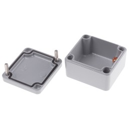 1 pcs - RS PRO Grey Die Cast Aluminium Enclosure, IP66, Grey Lid, 50 x 45 x 30mm