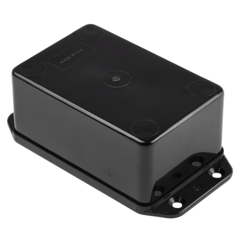 1 pcs - RS PRO Black ABS Enclosure, IP65, Flanged, Black Lid, 108.2 x 58.2 x 39.5mm