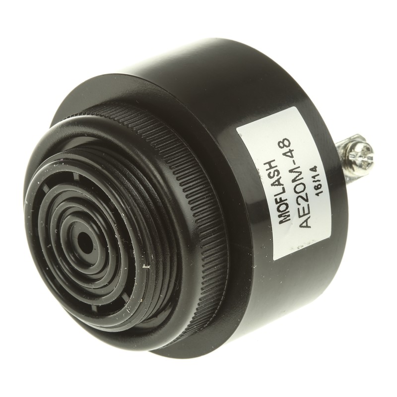 1 pcs - Moflash AE20M Series Panel Mount Buzzer, 48 V dc, 95dB at 1 m, IP55, DC