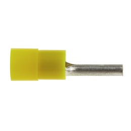 100 pcs - RS PRO Insulated Crimp Pin Connector, 4mm² to 6mm², 12AWG to 10AWG, 2.8mm Pin Diameter, 14mm Pin Length, Yellow
