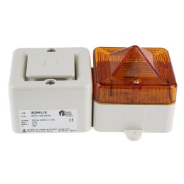 1 pcs - e2s SONFL1X Series Amber Sounder Beacon, 230 V ac, IP66, Surface Mount, 100dB at 1 Metre