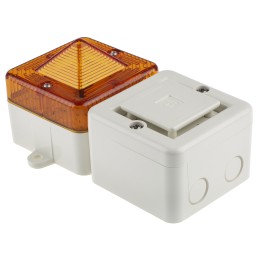 1 pcs - e2s SONFL1X Series Amber Sounder Beacon, 230 V ac, IP66, Surface Mount, 100dB at 1 Metre