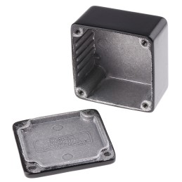 1 pcs - CAMDENBOSS 5000 Series Black Die Cast Aluminium Enclosure, IP54, Black Lid, 50 x 50 x 31mm