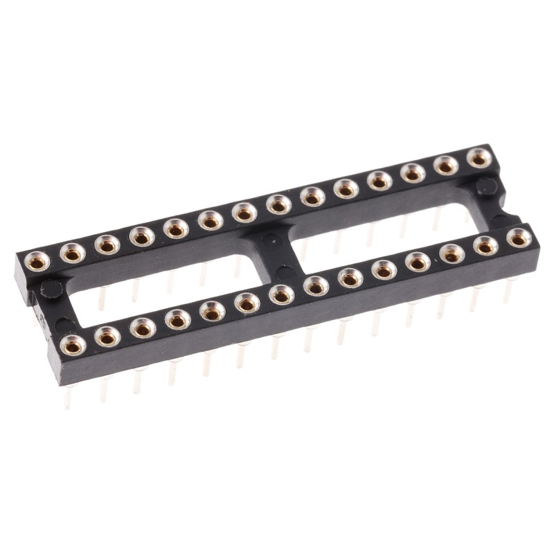 5 pcs - Preci-Dip 2.54mm Pitch Vertical 28 Way, Through Hole Turned Pin Open Frame IC Dip Socket, 1A