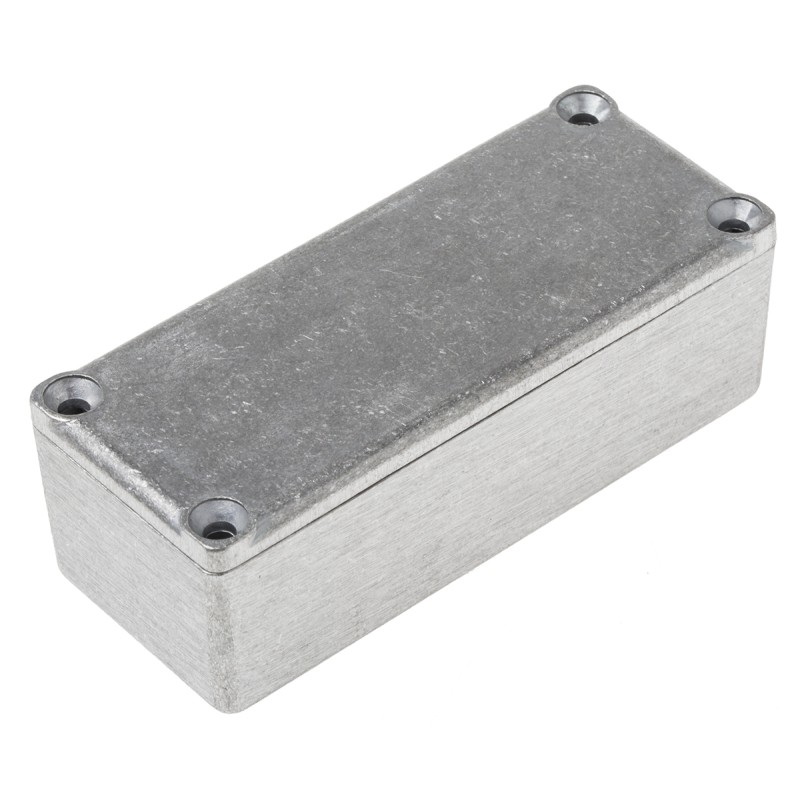 1 pcs - RS PRO Grey Die Cast Aluminium Enclosure, Grey Lid, 90 x 38 x 30mm