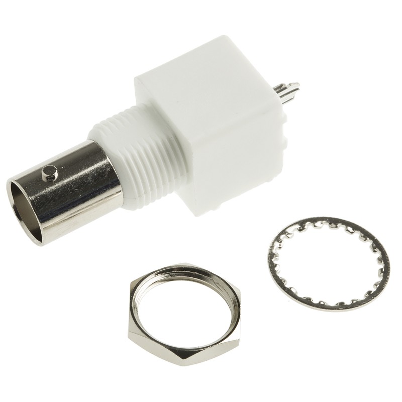 100 pcs - Amphenol RF, jack PCB Mount BNC Connector, 50Ω, Through Hole Termination, Straight Body