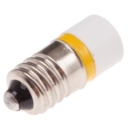 1 pcs - RS PRO Yellow LED Indicator Lamp, 24V ac/dc, E10 Base, 10mm Diameter, 630mcd