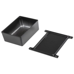 1 pcs - RS PRO Black Die Cast Aluminium Enclosure, Flanged, Black Lid, 110 x 82.5 x 44.5mm