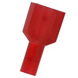 100 pcs - RS PRO Red Insulated Male Spade Connector, Tab, 0.8 x 6.35mm Tab Size, 0.5mm² to 1.5mm²