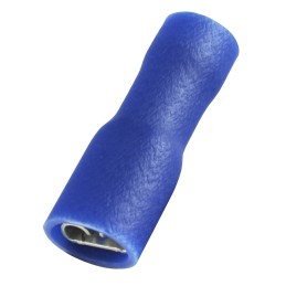 100 pcs - RS PRO Blue Insulated Female Spade Connector, Receptacle, 0.5 x 4.75mm Tab Size, 1.5mm² to 2.5mm²